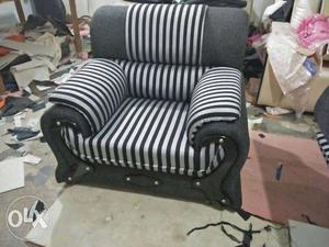 Black And White Striped Sofa Chair