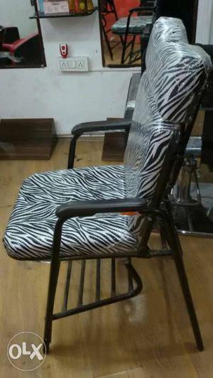 Black And White Zebra Print Padded Chair