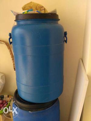 Blue And Black Plastic Barrel two