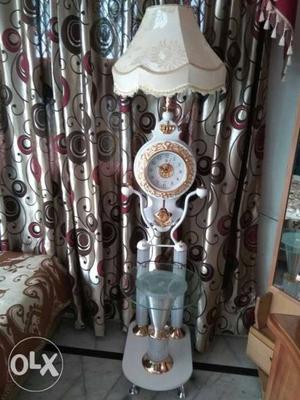 Brand new white Table Lamp With Clock