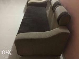 Brown And Gray Fabric Sofa Chair