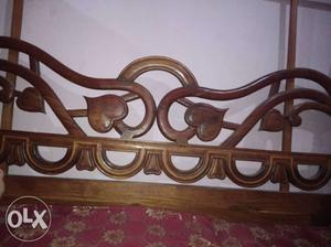 Brown Wooden Ornate Bed Headboard