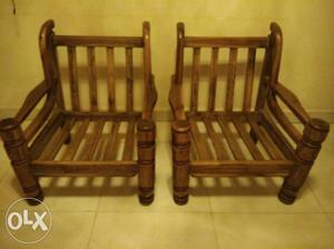 Brown Wooden Rocking Chair And Chair