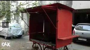 Red Wooden Food Cart