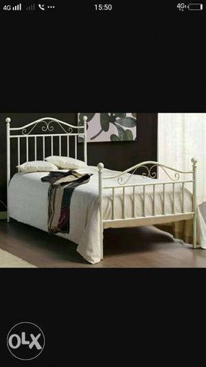 White Metal Bed brand new