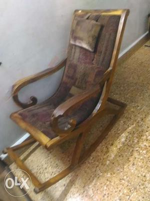 Wooden Rocking Chair with Natural wooden Polish