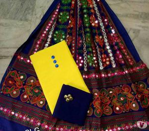 elegant SLG raw silk suits with kutch embroidery soft cotton