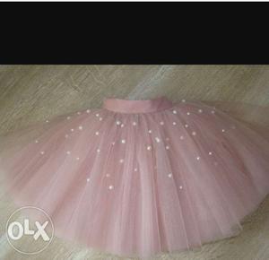 2 yrs baby skirt Light baby pink net fabric with