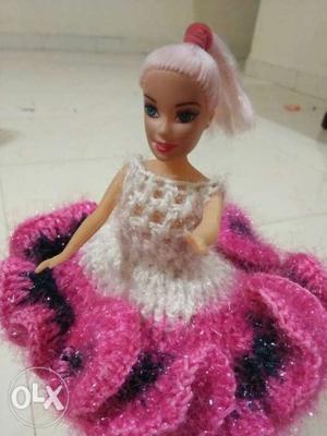 Barbie Doll With White And Purple Dress