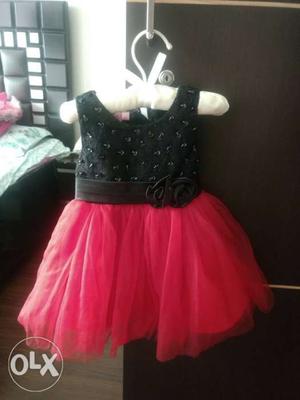 Beautiful black and red party wear frock for 6 to