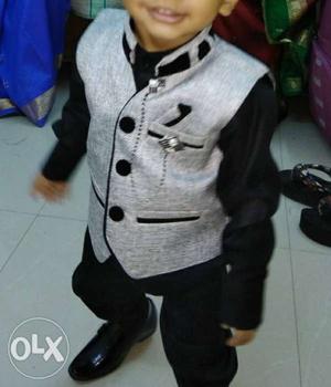 Black and grey 3 piece suit for 1-2 year old baby