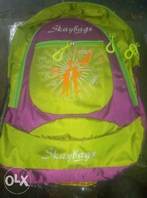 Green And Purple Skaybags Backpack