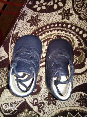 Imported baby shoes. laces Navy