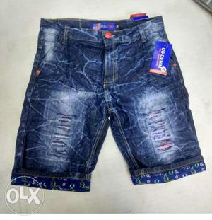 Mens Blue Denim Short