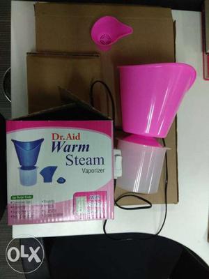 Pink And White Dr. Aid Warm Steam Vaporizer With Box