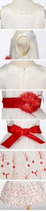 Princess Rose Red Bow Gown Heavy Embroided Gown