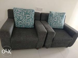 1 year old sofa fabric finish in grey colour,