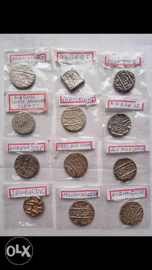 12 different Mughal king pure silver coins call-.640