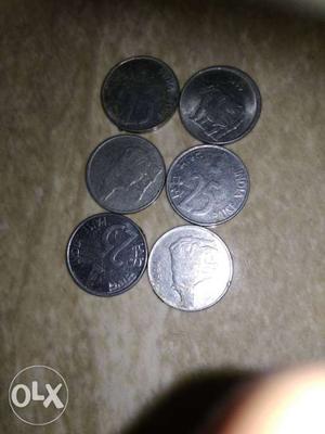 6 coins () (Rs.  each)