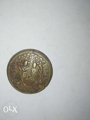 Ancient coin radha and Krishna and Mata Kali rear coin