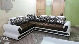 Black And White Floral Sectional Couch