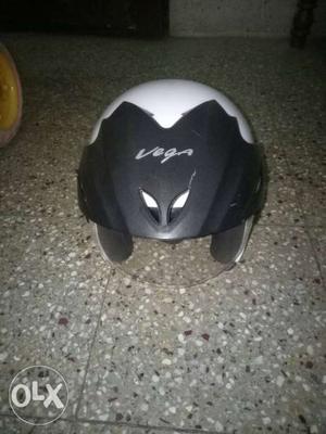 Black And White Vega Half-face Motorcycle Helmet