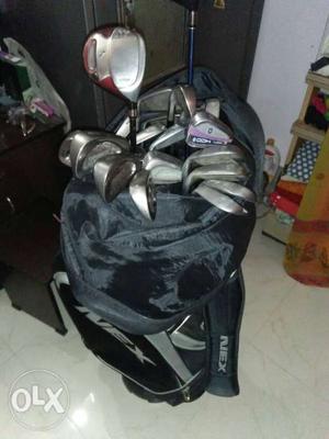 Black Golf Bag With Golf sticks
