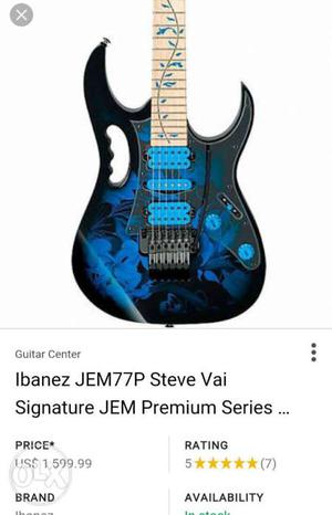 Blue And Black Ibanez JEM77P Steve Vai Signature Guitar
