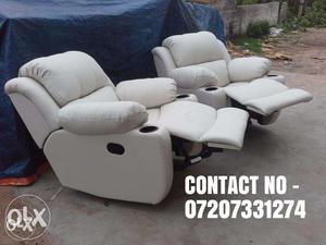 Branded RECLINERS SOFAS wid 1 yr warranty and wid cupholders