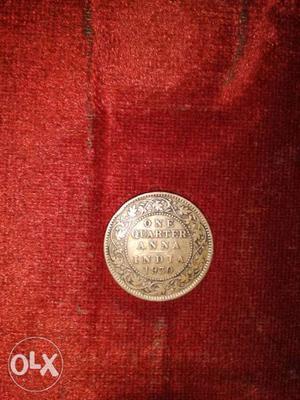 British Indian One Anna Coin