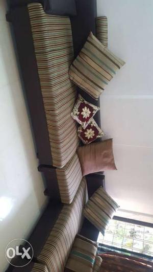 Brown And Black Stripe Sofa