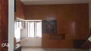 Brown Wooden Kitchen Cabinet And Cabinet