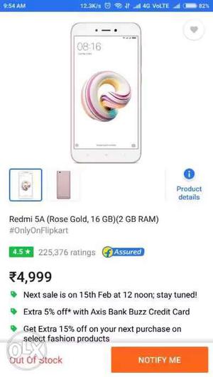 Mi Redmi 5a Dark Grey Seal Pack Available