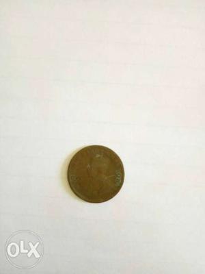 Old coin George king emperor half quarter anna
