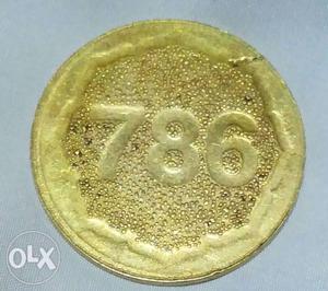 Old gold color 786 coin