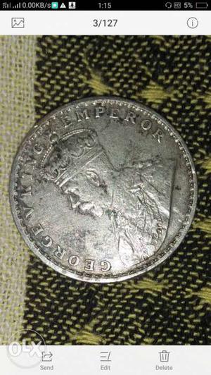 One Rupee India  George V King Emperor Coin