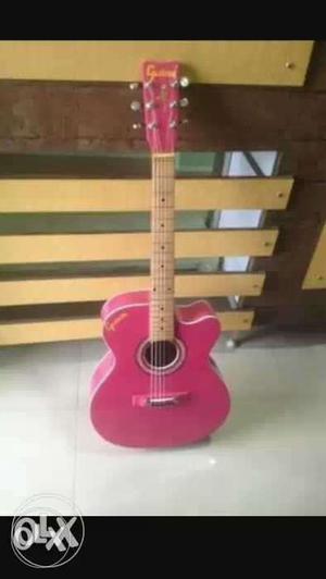 Pink Epiphone Acoustic Guitar