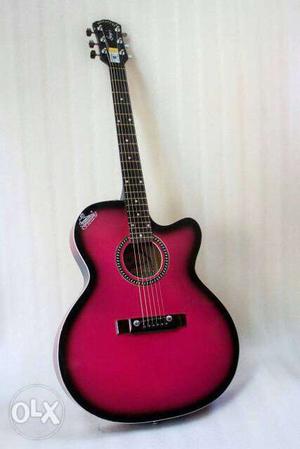 Red And Black Burst Acoustic Guitar
