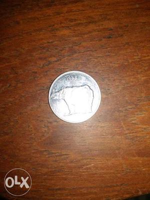 Rhino symbol Indian coin 