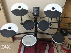 White And Black Electronic Drum Set