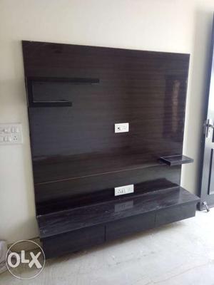 Wooden TV unit,dark brown,with storage box