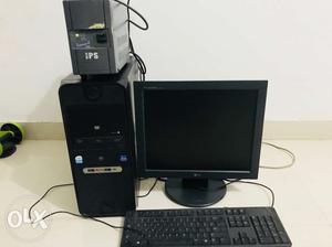 Black Computer, LG Monitor, Keyboard, Mouse And CPU