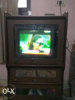 Bpl Crt Tv With Sheesham Wooden Counter