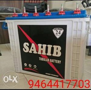 White And Blue Sahib Tubular Battery
