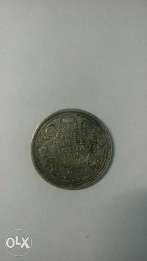 100year old indian silver coin