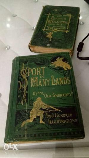 Antique Books on Hunting and Flora and fauna.