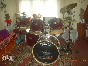 Black-and-red Mapex Drum Set