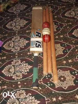 Brown RNS Cricket Bat And Cricket Stamps