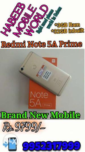 Dear Customer Mi Note 5A prime Brand New Mobile