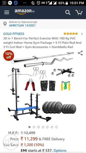 Gym set product is book on order given for any